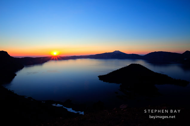 Crater lake sunrise.