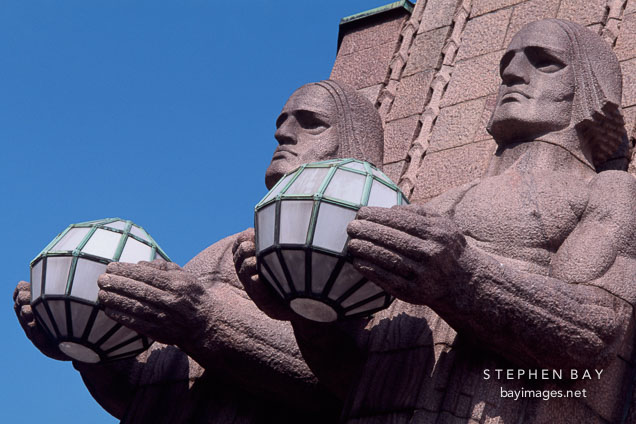 The Railway Station. Statues by Emil Wikstrom. Helsinki, Finland.