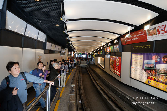Waiting for the peak tram. Hong Kong, China.