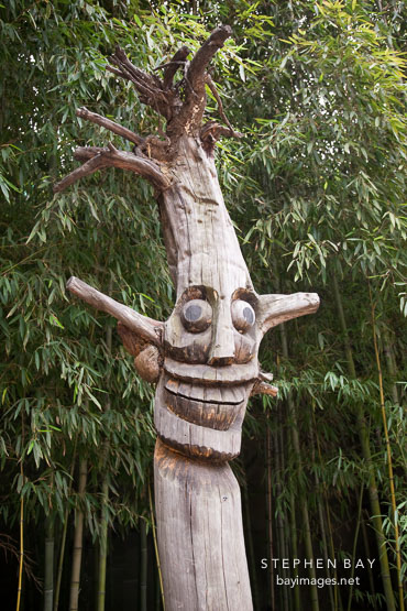 Jangseung, or  Spirit stick, in Insadong at the former site of the Joseon theater.