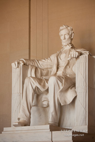 Lincoln sitting in contemplation. Lincoln Memorial, Washington, D.C.