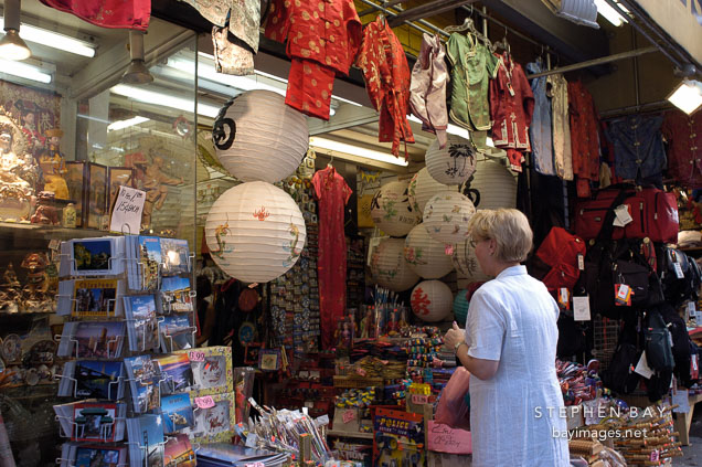 Woman shopping in Chinatown, San Francisco, California.