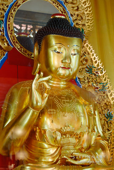 Golden Buddha in Po Lin Monastery.