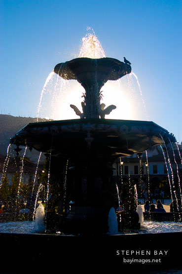 Fountain in the Plaza de Armas, Cusco, Peru.