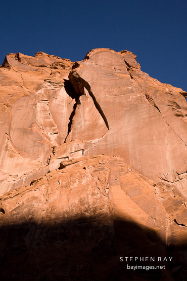Petroglyphs high up on the canyon wall. Canyon de Chelly NM, Arizona.