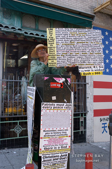Protestor. Chinatown, San Francisco, California.