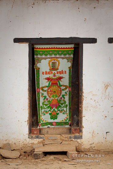 Doorway at Gangte Goemba. Phobjikha Valley, Bhutan.