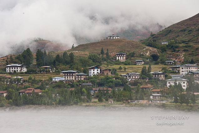 Morning mist and Wangdue.