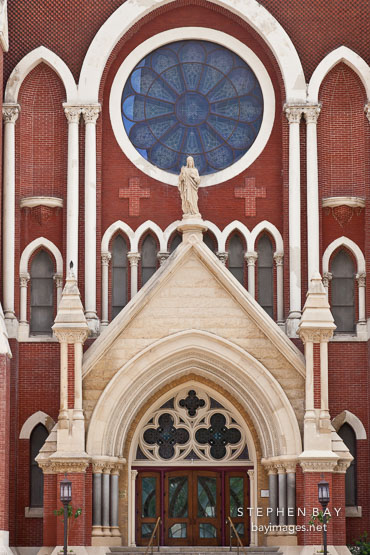 Entrance to the Cathedral shrine of the virgin Guadalupe. Dallas, Texas.