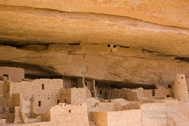 Storage rooms at Cliff Palace were built high to avoid moisture and pests. Mesa Verde NP, Colorado.