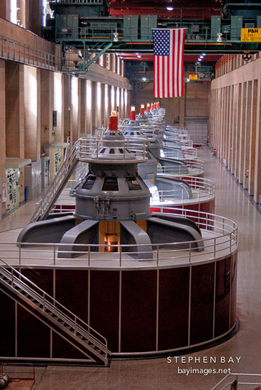 Electrical power plant generators. Hoover Dam, Nevada and Arizona, USA.