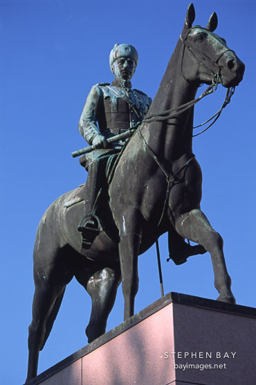 Statue of Field Marshal C.G.E. Mannerheim (1867-1951) by Aimo Tukianen. Helsinki, Finland.