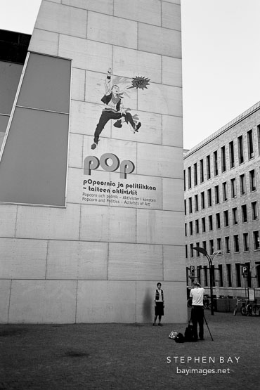 Photographer and model at Kiasma. Helsinki, Finland.