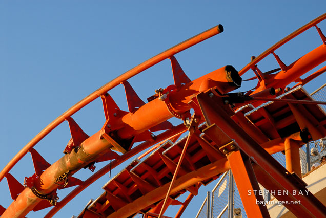 Close-up of roller coaster tracks. Las Vegas, Nevada, USA.