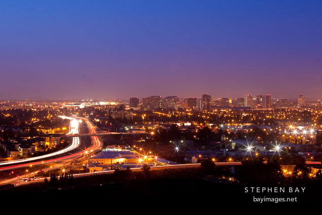 San Jose skyline at night.
