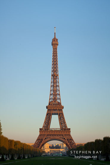 Sunrise on the Eiffel Tower. Paris, France.