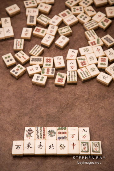 Mahjong winning hand. Thirteen unique wonders or the thirteen odds
