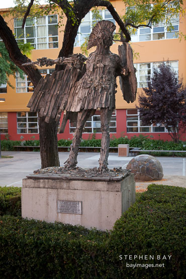 Spirit of Sparta statue on San Jose State University campus.