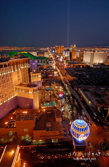 Aerial view of Las Vegas Strip. Las Vegas, Nevada, USA.