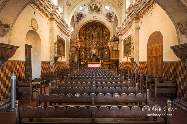 Entering the mission church. Mission San Xavier Del Bac, Tucson Arizona.