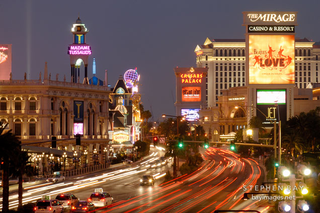 Las Vegas Boulevard at night. Nevada, USA.