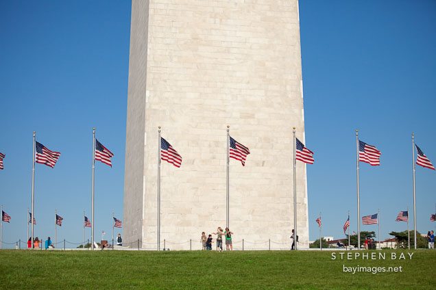 American flags surrounding the Washington Monument. Washington, D.C.
