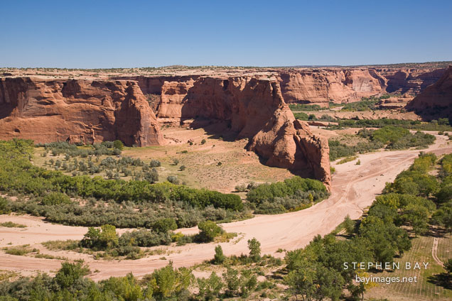 Dry and sandy riverbed. Canyon de Chelly, Arizona.