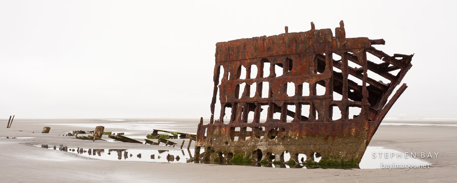 Rusted wreck of the Peter Iredale. Fort Stevens State Park, Oregon.