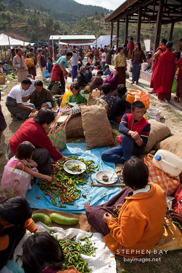 Punakha weekend market.