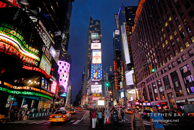 Times Square at night. New York City, New York, USA.