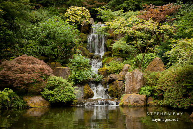 Waterfall at the Portland Japanese Garden.