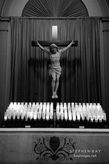 Jesus on cross. Basilica of the assumption of the blessed virgin Mary. Baltimore, Maryland, USA.