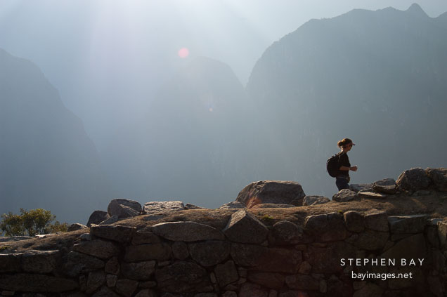 Tourist at Machu Picchu, Peru.