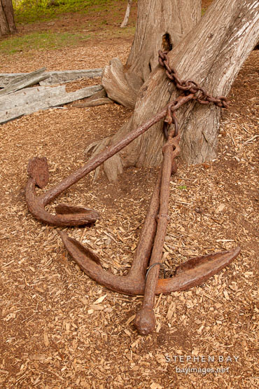 Rusted anchors at the Whalers Cabin. Point Lobos, California.