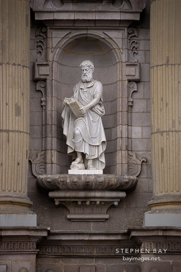 Statue of Saint Matthew. Lima Cathedral, Peru.