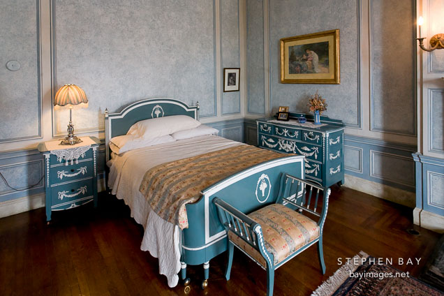 Bed in Lady Pellatt's Suite. Casa Loma, Toronto.