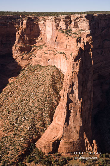Canyon walls near Spider Rock Overlook. Canyon de Chelly, Arizona.