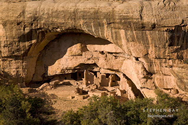 Oak Tree House, a cliff dwelling inhabited by the Ancestral Puebloans. Mesa Verde NP, Colorado.