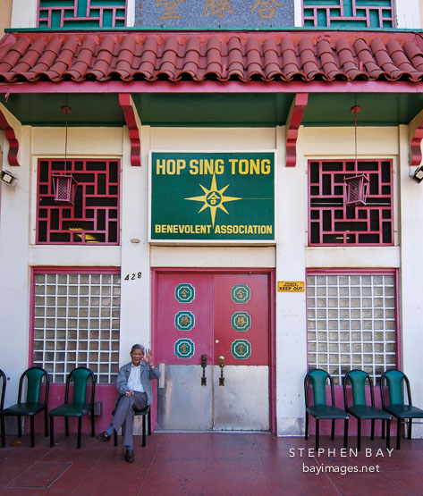 Hop Sing Tong Benevolent Association. Chinatown, Los Angeles, California, USA.