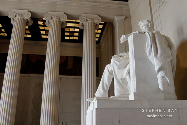 Statue of Abraham Lincoln. Lincoln Memorial, Washington, D.C., USA.