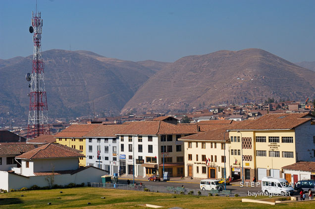 Modern buildings in Cusco, Peru.