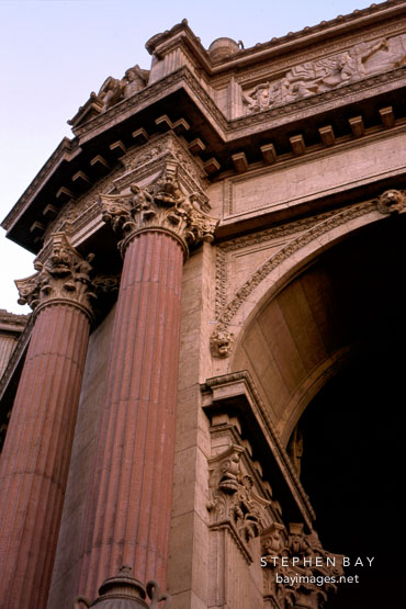 Arch of the Rotunda at the Palace of Fine Arts. San Francisco, California.