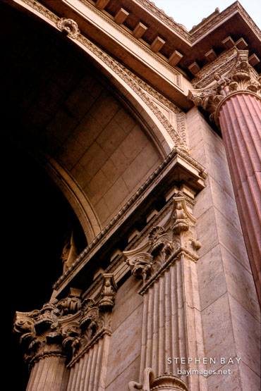 Arch of the Rotunda at the Palace of Fine Arts. San Francisco, California.
