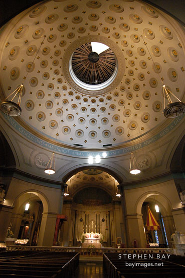 Ceiling of the basilica of the assumption of the blessed virgin Mary. Baltimore, Maryland, USA.