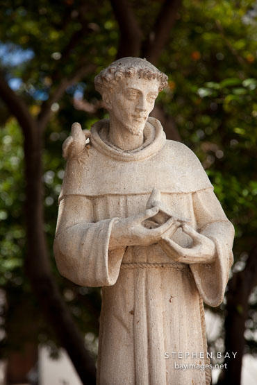 Statue of Saint Francis of Assisi. Mission San Luis Rey, California.