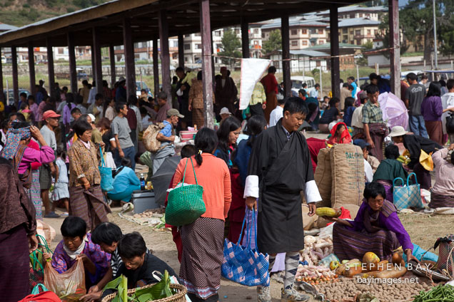 Punakha weekend market. Bhutan.