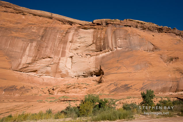 First Ruin, a small cliff dwelling near the entrance of Canyon de Chelly. Canyon de Chelly NM, Arizona.