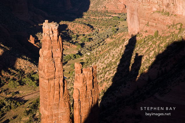 Spider Rock, a sandstone spire. Canyon de Chelly, Arizona.