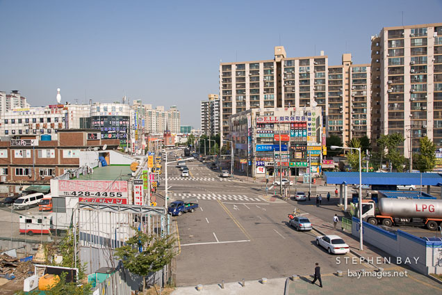 A view of Incheon, South Korea, upon exiting the subway station.