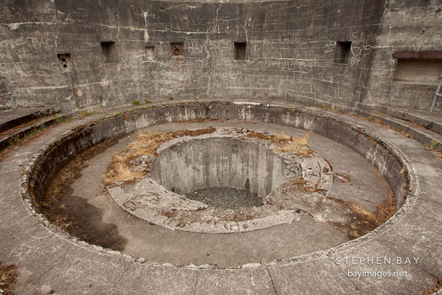 Gun emplacement at Battery Russell. Fort Stevens, Oregon.